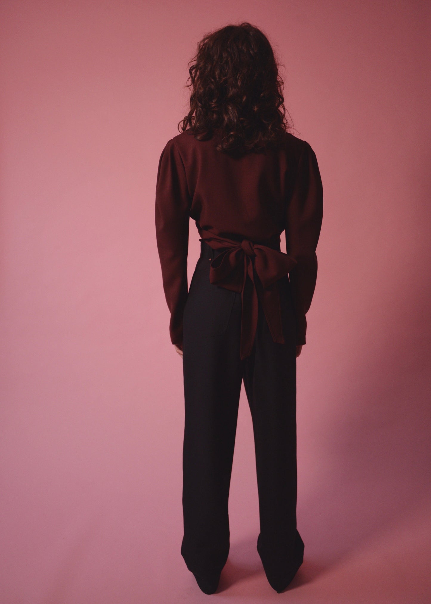 Byron Wrap Top in Burgundy - Ready to go