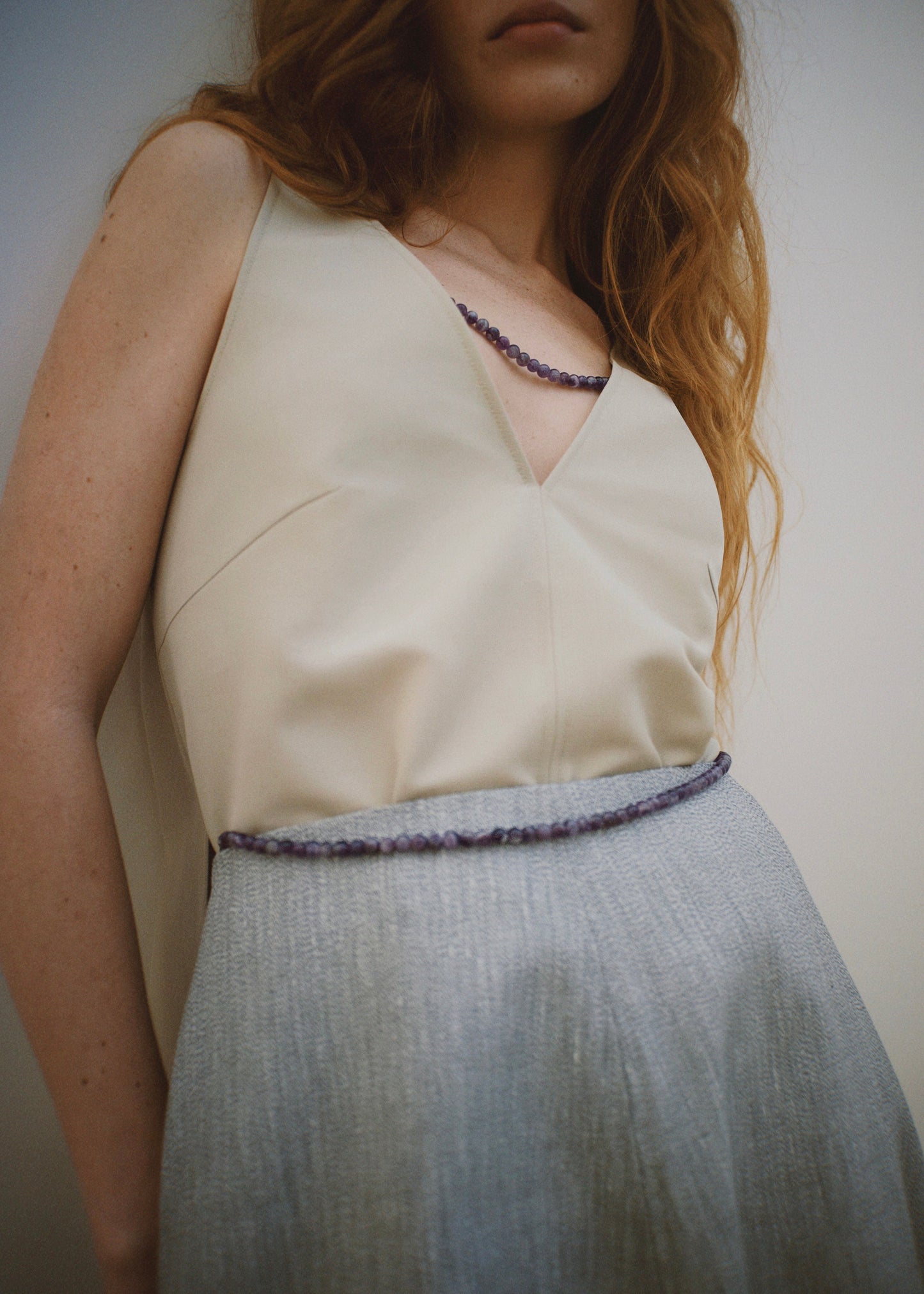Bronte Skirt in White & Black marle - Ready to go