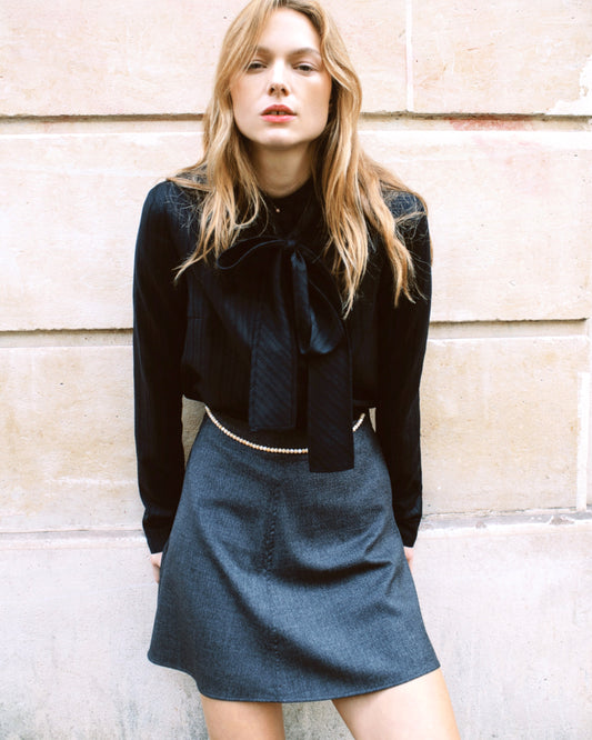 Kiama Blouse in Black Stripes - Ready to go