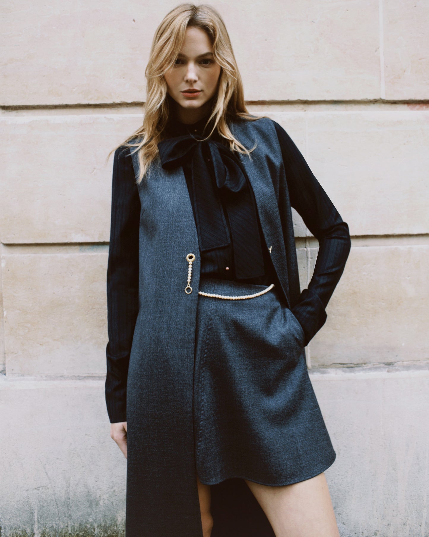 Norah Vest in Charcoal - Ready to go
