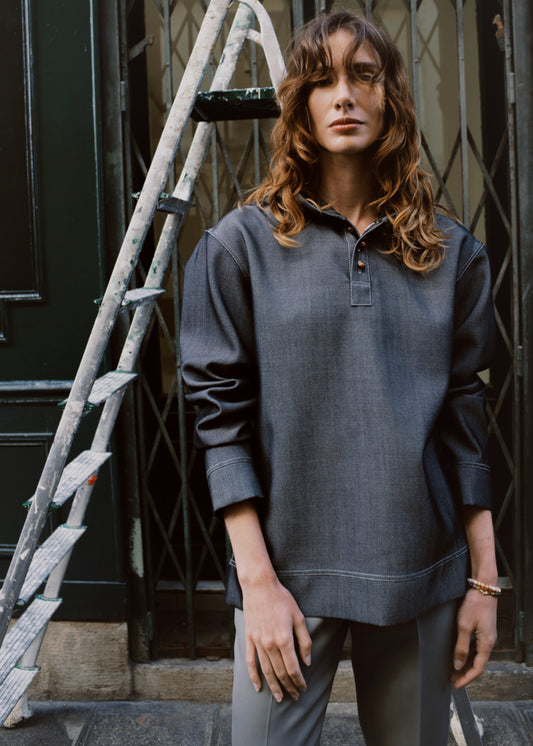 Clarks Hoodie in Denim - Ready to go