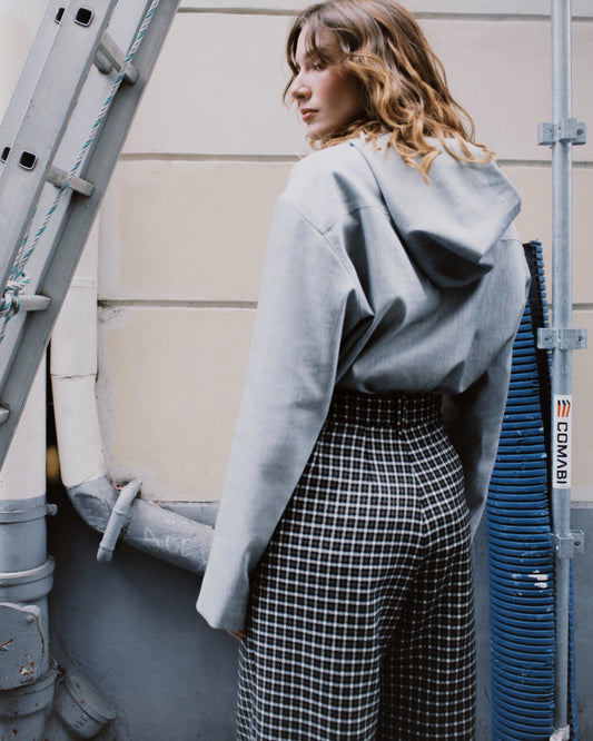 Clarks Hoodie in White & Black Marle - Ready to go